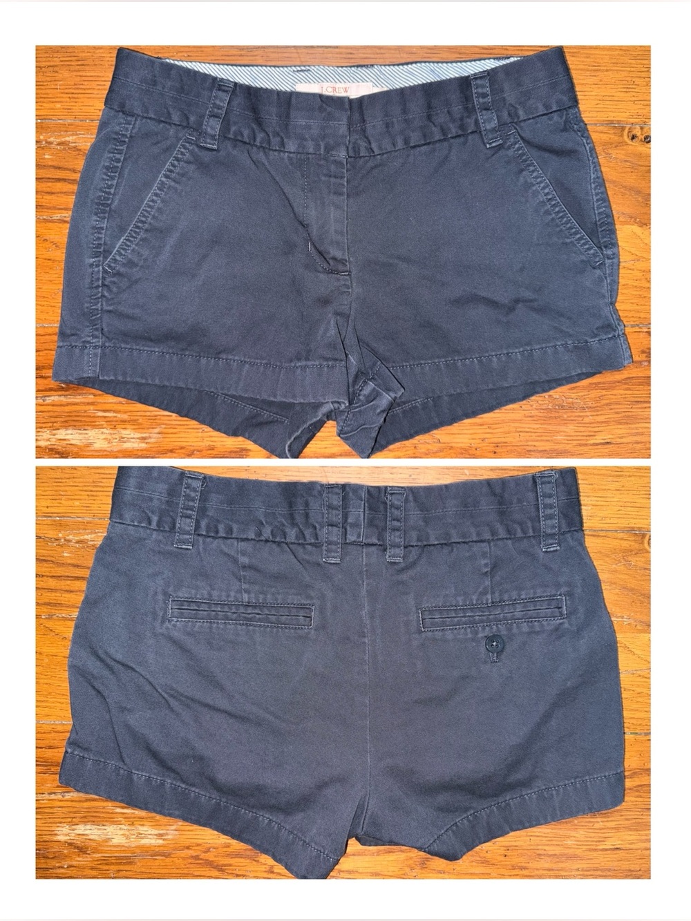 J. Crew Navy Blue Broken In Chino Cotton Shorts! Size 2.